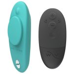 We-Vibe Moxie+ Wearable Rechargeable Silicone Panty Vibe Clitoral Stimulator with Remote - Aqua