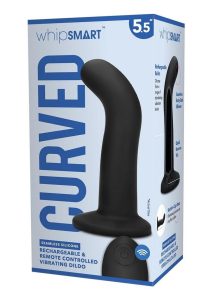 WhipSmart Remote Control Rechargeable Silicone G-Spot/P-Spot Dildo 5.5in - Black