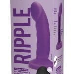 WhipSmart Curved Ripple Remote Control Silicone Rechargeable G-Spot/P-Spot Dildo 6in - Purple