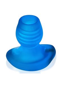 Glowhole 2 Hollow Buttplug with LED Insert - Large - Blue Morph