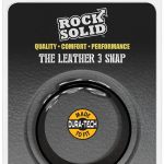 Rock Solid The Leather 3 Snap Adjustable Cock Ring - Black