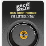 Rock Solid The Leather 5 Snap Adjustable Cock Ring - Black