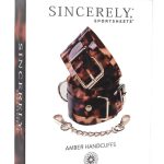 Sincerely Amber Hand Cuffs - Animal Print Gold