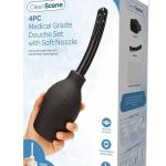 CleanScene Medical Grade Douche Set with Soft Nozzle (4 Piece) - Black