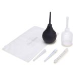 CleanScene Anal Douche Set with Flexible Tip Head (7 Piece) - Black/White