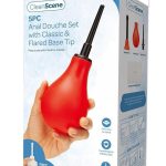 CleanScene Anal Douche Set with Classic and Flared Base - Red/Black