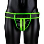 Ouch! Striped Jock Strap Glow in the Dark - Large/XLarge - Green