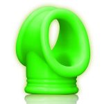 Ouch! Cock Ring and Ball Strap Silicone Separator Glow in the Dark - Green