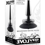 Beginner Metal Plug Rechargeable Vibrating Anal Plug - Black