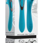 Heads or Tails Silicone Rechargeable Dual Vibrator - Teal