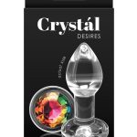 Crystal Desires Rainbow Gem Glass Anal Plugs - Small