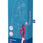Satisfyer Embrace Me Silicone Rechargeable Vibrator with Clitoral Stimulation - Berry