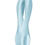 Satisfyer Threesome 1 Rechargeable Silicone Vibrator - Light Blue