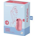 Satisfyer Cotton Candy Rechargeable Silicone Clitoral Stimulator - Light Red