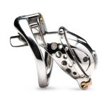 Master Series Entrapment Deluxe Locking Chastity Cage - Silver