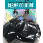 Sexy AF Nipple Clamps Puff Balls - Black