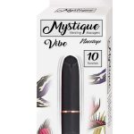 Mystique Vibrating Massagers Rechargeable Silicone Vibrator - Black