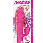 Passion Dolphin Heat Up Rechargeable Silicone Rabbit Vibrator - Pink