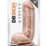 Dr. Skin Mr. D Dildo with Balls and Suction Cup 8.5in - Vanilla