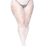 Leg Avenue Butterfly Net Tights - 1X/2X - White