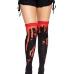 Leg Avenue Splatter Thigh Highs - O/S - Red