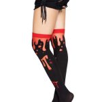 Leg Avenue Splatter Thigh Highs - O/S - Red