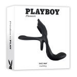 Playboy The 3 Way Rechargeable Silicone Cock Ring - Black