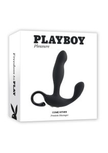 Playboy Come Hither Rechargeable Silicone Vibrating Prostate Massager - Black