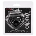 Alpha Liquid Silicone Dual Cage and Ring - Black