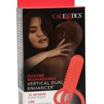 Couple`s Enhancers Silicone Rechargeable Vertical Dual Enhancer - Red