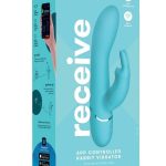 Love Distance Receive App Controlled Silicone Rechargeable Rabbit Vibrator - Teal