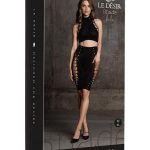 Crop Top and Skirt - O/S - Black