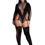 Le Desir Shade Kalyke XXIII Bodystocking with Turtleneck - Queen - Black