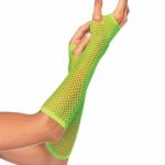 Leg Avenue Triangle Net Finglerless Gloves - O/S - Neon Green