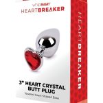 Whipsmart Heartbreaker Metal Butt Plug - Medium - Silver/Red