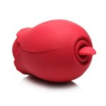 Bloomgasm Double Tease Rose 10X Rechargeable Silicone Sucking and Licking Stimulator - Red