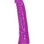 RealRock Slim Glow in the Dark Dildo with Suction Cup 7in - Purple