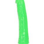 RealRock Slim Glow in the Dark Dildo with Suction Cup 8in - Green