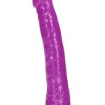 RealRock Slim Glow in the Dark Dildo with Suction Cup 10in - Purple