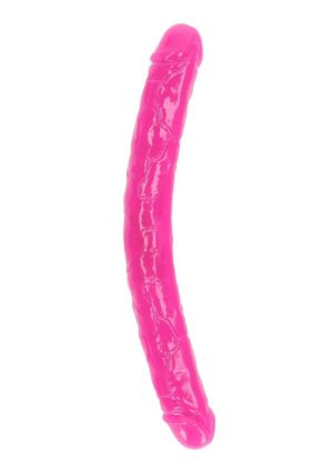 RealRock Double Dong Glow in the Dark Dildo 15in - Pink