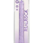 RealRock Crystal Clear Double Dong 18in - Purple