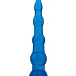 Blue Line Anal Beads with Suction Cup 6.75in - Blue