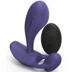 Witty Rechargeable Silicone Vibrator with Clitoral Stimulator - Midnight Indigo