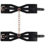 Sex and Mischief Brat Handcuffs - Black/Rose Gold