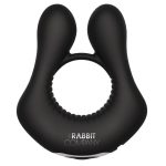 The Deluxe Rabbit Ring Rechargeable Silicone Couples Ring - Black