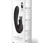 The Internal Rabbit Rechargeable Silicone Vibrator - Black