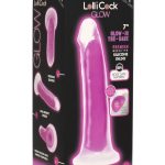 Lollicock Glow in the Dark Silicone Dildo 7in - Purple