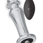 Ass-Sation Remote Control Rechargeable Vibrating Metal Anal Lover - Silver