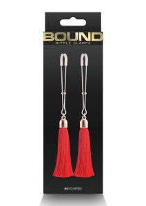 Bound Nipple Clamps T1 - Rose Gold/Red