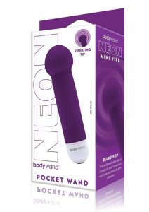 Bodywand Mini Pocket Wand Rechargeable Silicone Massager - Neon Purple